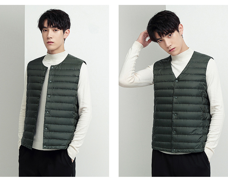 2023 new down jacket vest, round neck or V-neck, down jacket, vest, outer vest, 90 down_voghion.com