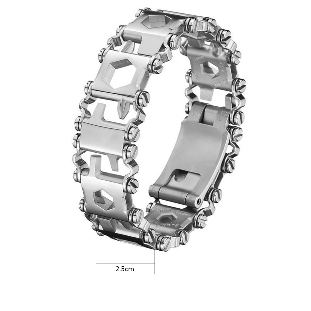 Pulsera multifuncional herramienta al aire libre supervivencia al aire libre 29-en-una herramienta de combinación simple pulsera de acero inoxidable multi-color