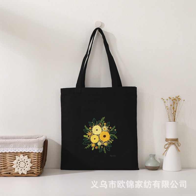 Bolso de lona Spring Flower 3-Black