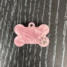 双层狗爪骨头狗牌 宠物用品 猫亚克力身份吊牌 钥匙牌可激光刻字