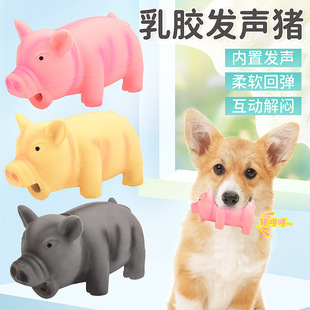 Cross-border new pet toy pig latex voice Pig Bite-resistant molars dog toy three-color optional wholesale