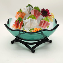 刺身盘冰盘钢化玻璃龙虾三文鱼摆盘姿造海鲜盘自助餐水果拼盘