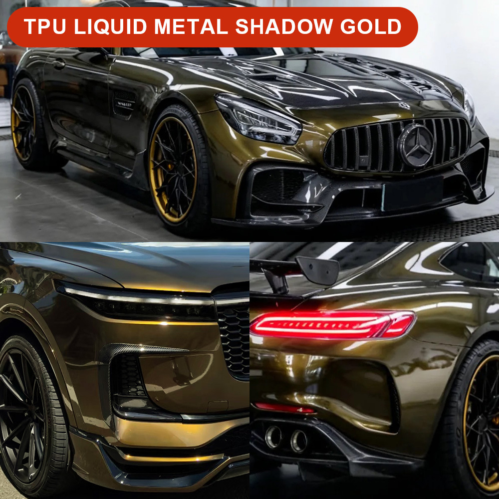 Axxpel Liquid Metal Shadow Gold Tpu Car Paint Color Change Color Film Protective Film Ppf Heat Repair Scratch