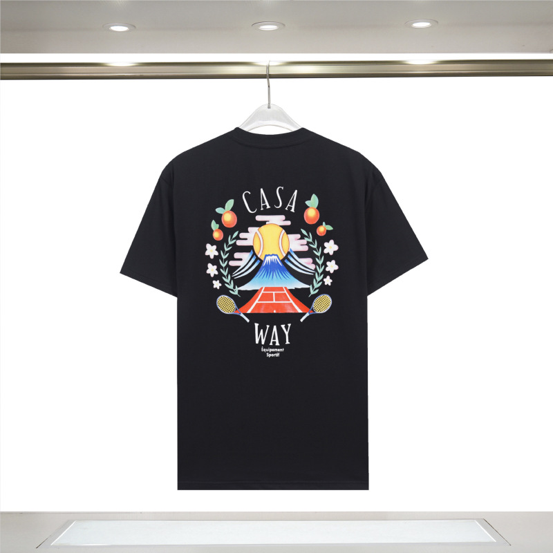 【260g】カサブランカプリント トレンド個性柄 メンズ レディース ゆったり半袖Tシャツ|undefined