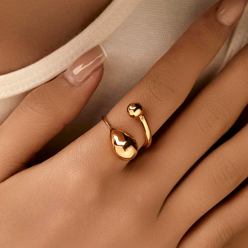 Медная металлическая кольцо, соврем jewelry, европейский стиль, 18 карат, люкс