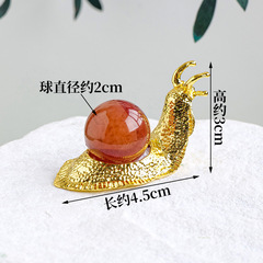 Natural Crystal Ball Small Snail Ornament Pink Crystal Amethyst Raw Stone Sphere DIY Creative Snail Animal Ornament