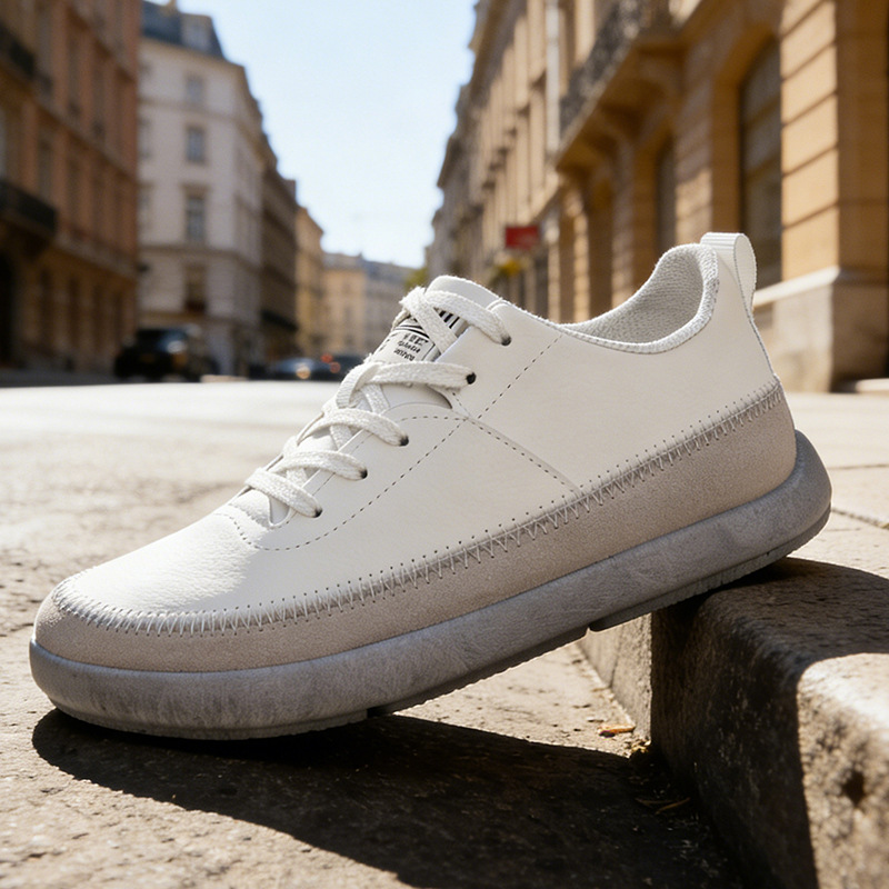 Zapatos casuales para hombres coreanos simples zapatos blancos de moda zapatos casuales de cuero cómodos transfronterizos zapatos de hombre al por mayor