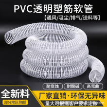 PVC工业吸尘管透明排风通风管木工雕刻机用伸缩除尘管波纹管软管