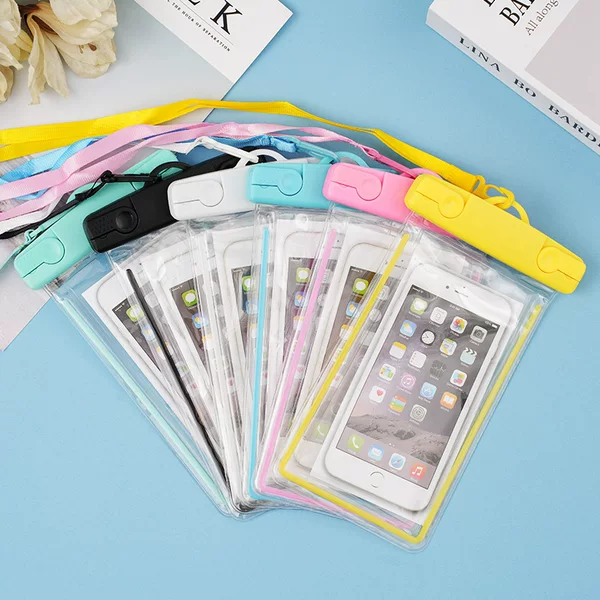 Water park drifting waterproof bag in stock cartoon mobile phone waterproof waist bag three-layer sealed swimming diving waterproof case