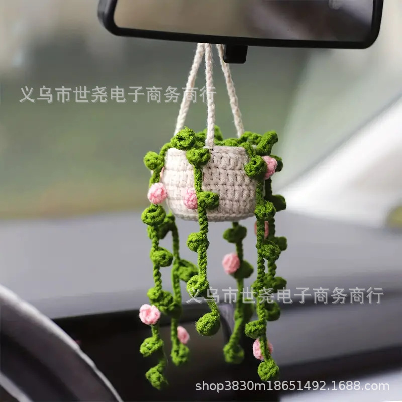 핑크 꽃 걸이 바구니