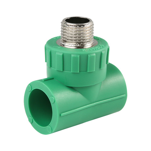 PPR fitting connector with thickened equal diameter 45-degree green direct elbow three-way gray hot melt PPR water pipe fitting