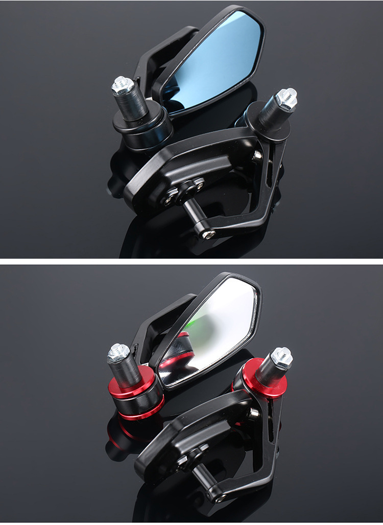 Motorcycle and Electric Vehicle Rearview Mirror, Handlebar Folding Mirror, Handlebar End Cap, Reflector, Rearview Mirror, Rotatable Blue Mirror