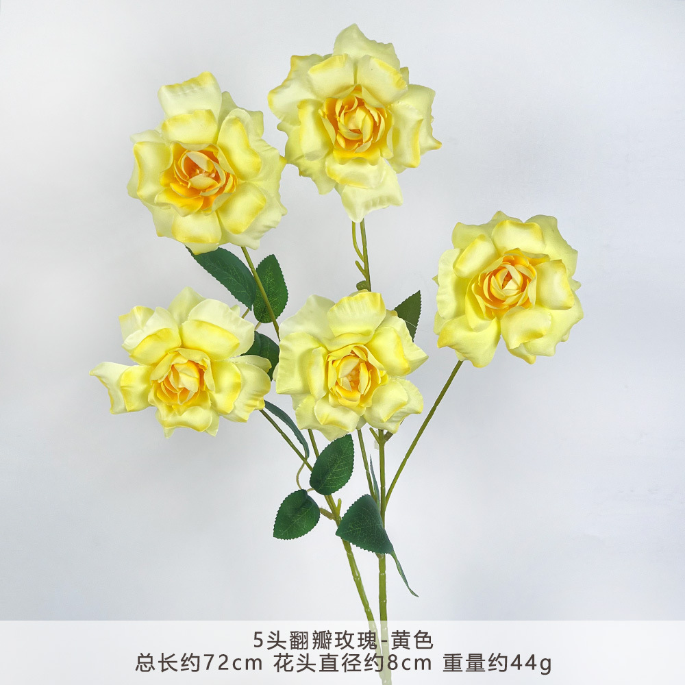 MJ-5头翻瓣玫瑰-黄色