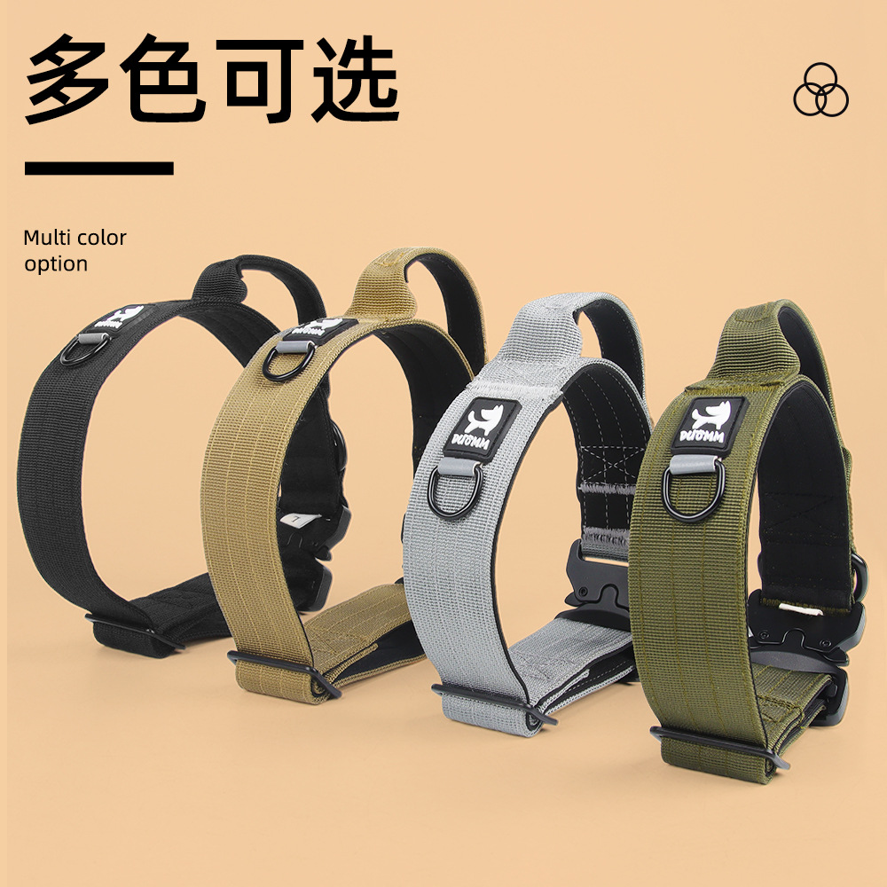 Amazon táctico collar de nylon collar para mascotas collar de buceo al aire libre forrado collar de perros grandes