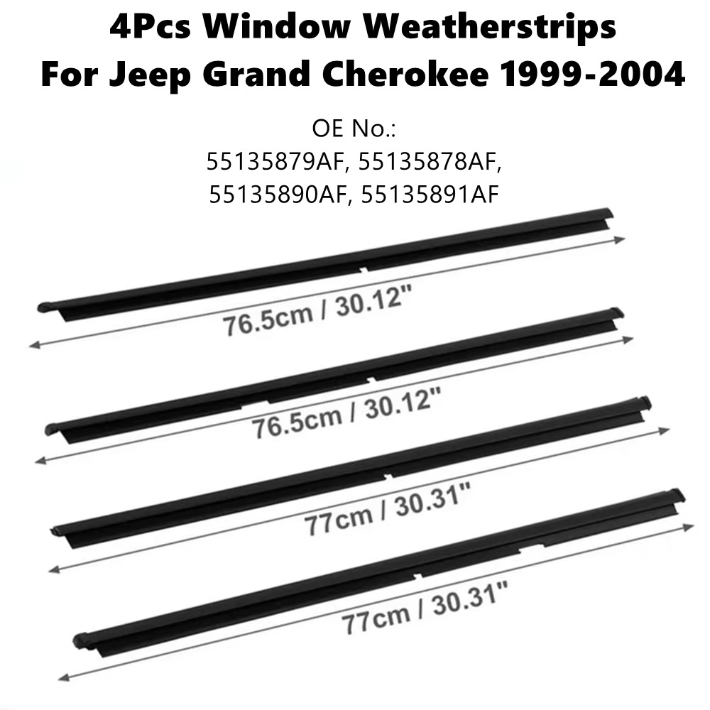 Suitable for Jeep Grand Cherokee 1999-2004 Car Door and Window Weatherstripping Outer Pressure Water Sealing Trim