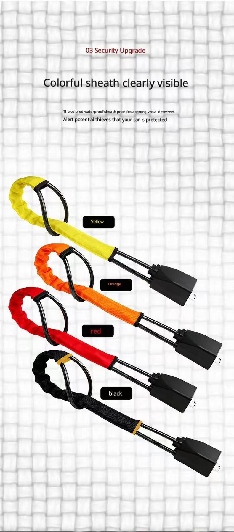 Car Steering Wheel Lock Anti-Theft Device, Thickened Safety Buckle Car Lock Rope Lock, Powerful Anti-Theft for Vehicles