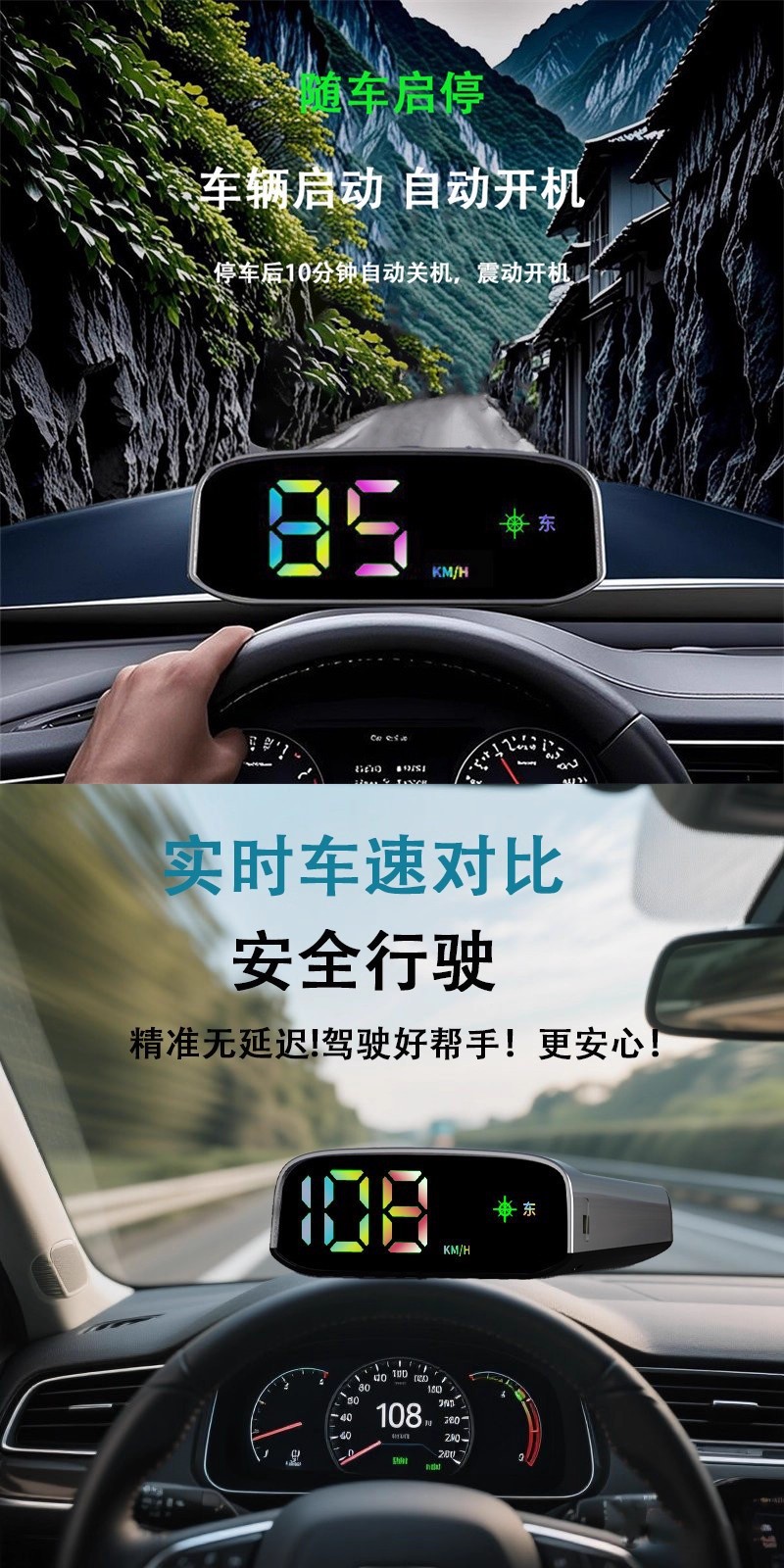 New Electronic Dog Speed Measurement Beidou Wireless Radar Vehicle-Mounted 2025 Early Warning Instrument Hud Head-Up Display Speed
