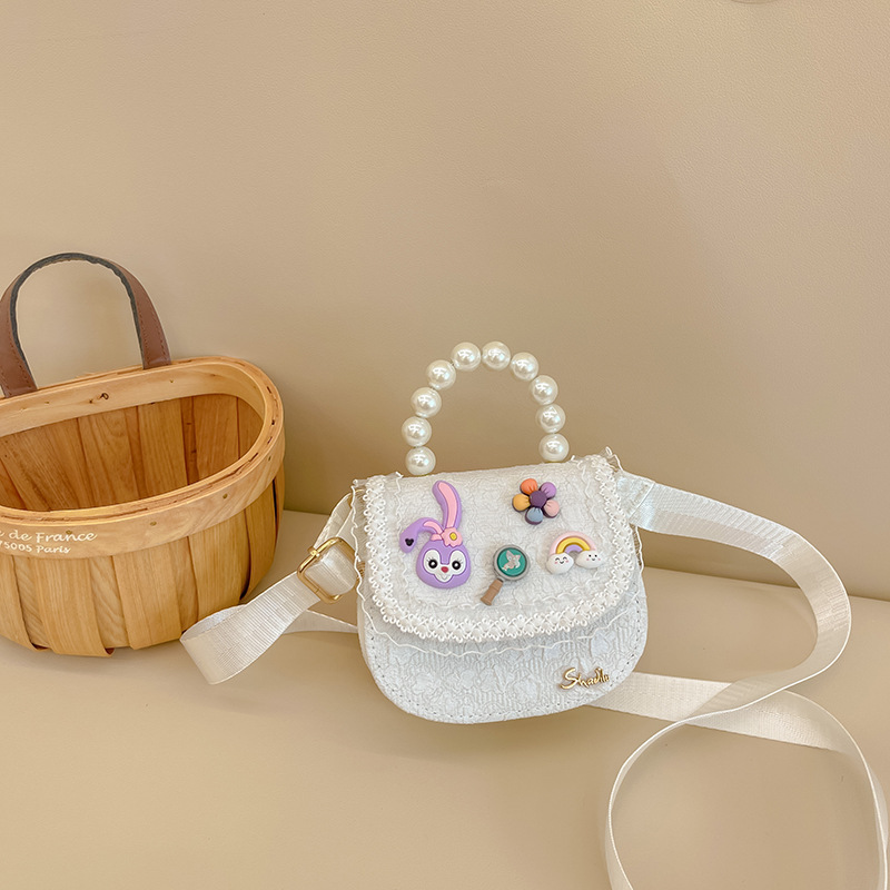 Bolso DE LOS NIÑOS bolsa de mensajero de las niñas moda perla bolso de moda accesorios de dibujos animados bolsa estilo Chanel monedero bolso