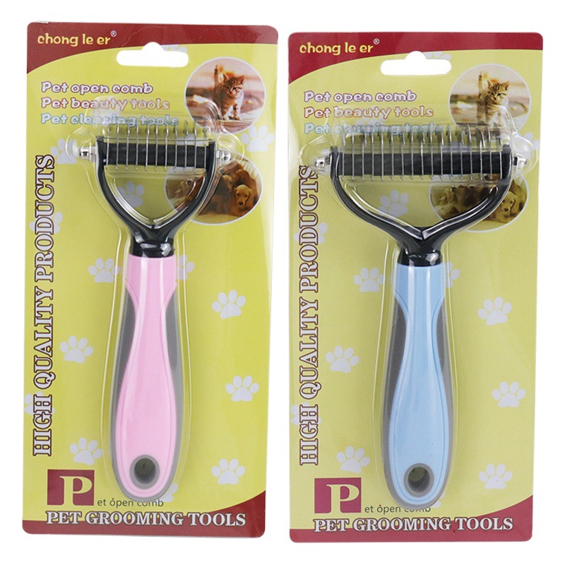 Peine para mascotas para gatos y perros, peine desenredante de acero inoxidable de doble cara para eliminar pelo y nudos, suministros para mascotas, el más vendido de Amazon.