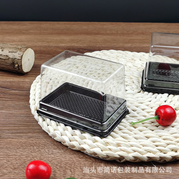 Pastelería al por mayor para hornear pastel mousse blister desechable caja de embalaje de queso PET caja de embalaje rectangular transparente