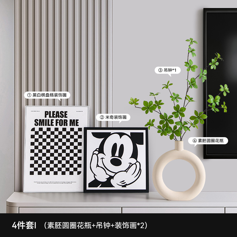 Entrar en el hogar decoración de puerta de entrada moderna alta sensación de sala de estar hogar escritorio TV comedor armario zapatos nicho decoración suave