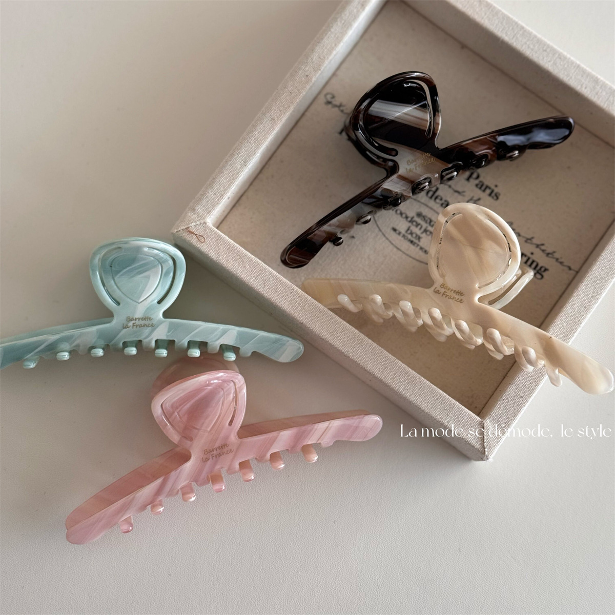 Atmosfera francese parola lunga fermaglio per capelli in acetato di alta qualità fermaglio per capelli testa posteriore temperamento qualità retrò squalo forcina_voghion.com