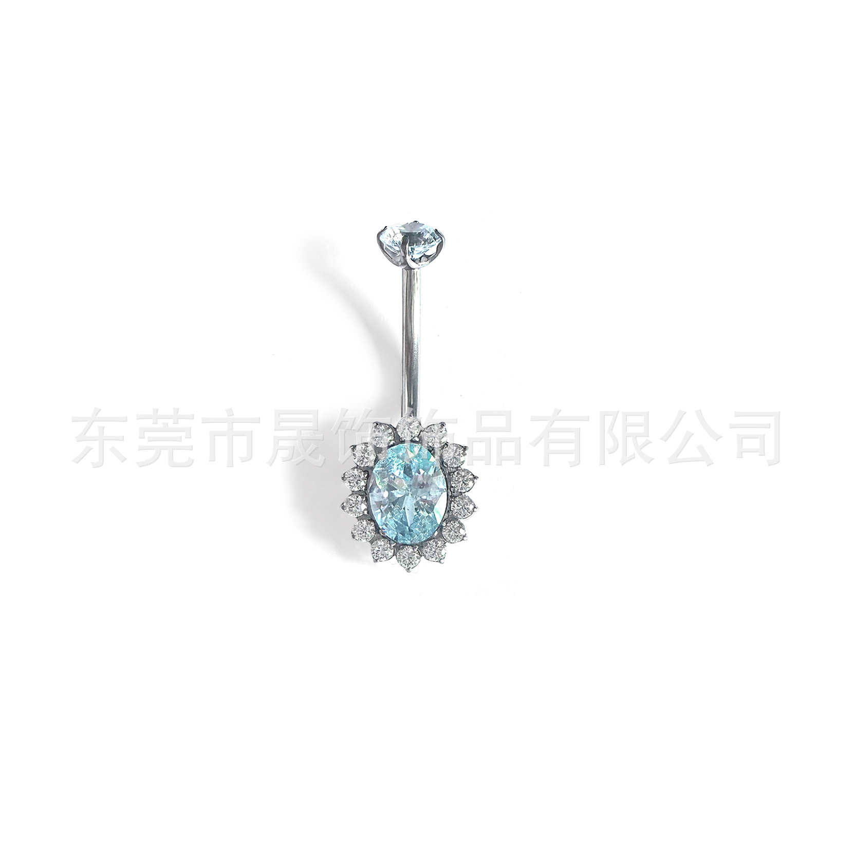 F136 Titanium Navel Ring 太阳 Flower 肚 Navel Ring Studded 5A Cubic Zirconia Navel Ring G23 Implant Grade Titanium Piercing Jewelry 脐饰
