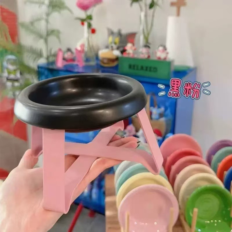 飞碟猫咪宠物碗BD铁架护颈飞碟罐头水碗高浅口通用|undefined