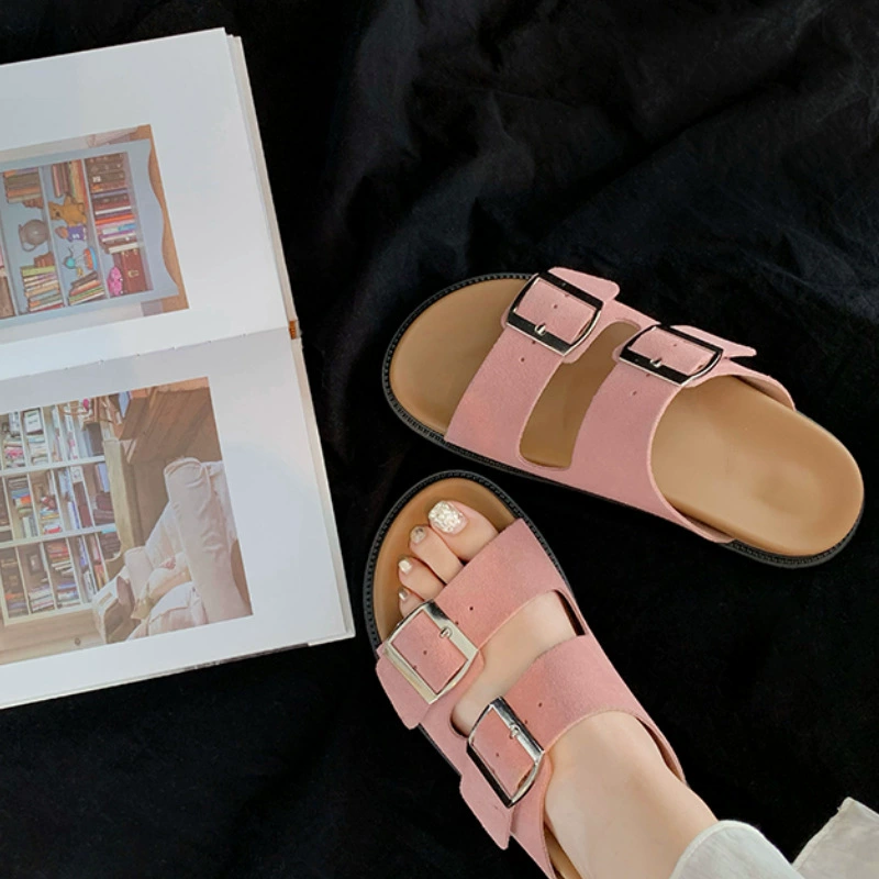 Summer retro slippers, (Physicals), genuine leather