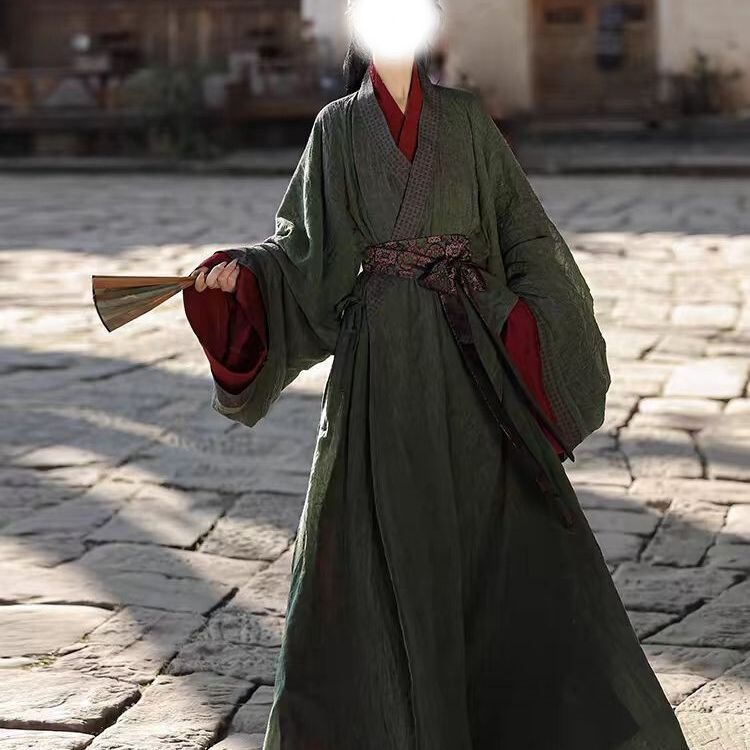 Hanfu Song Dynasty Style Cross-Collar Long Gown for Men and Women, Traditional Chinese Style, Ancient Fashion, Trendy Chinese Clothing, Spring and Summer Models