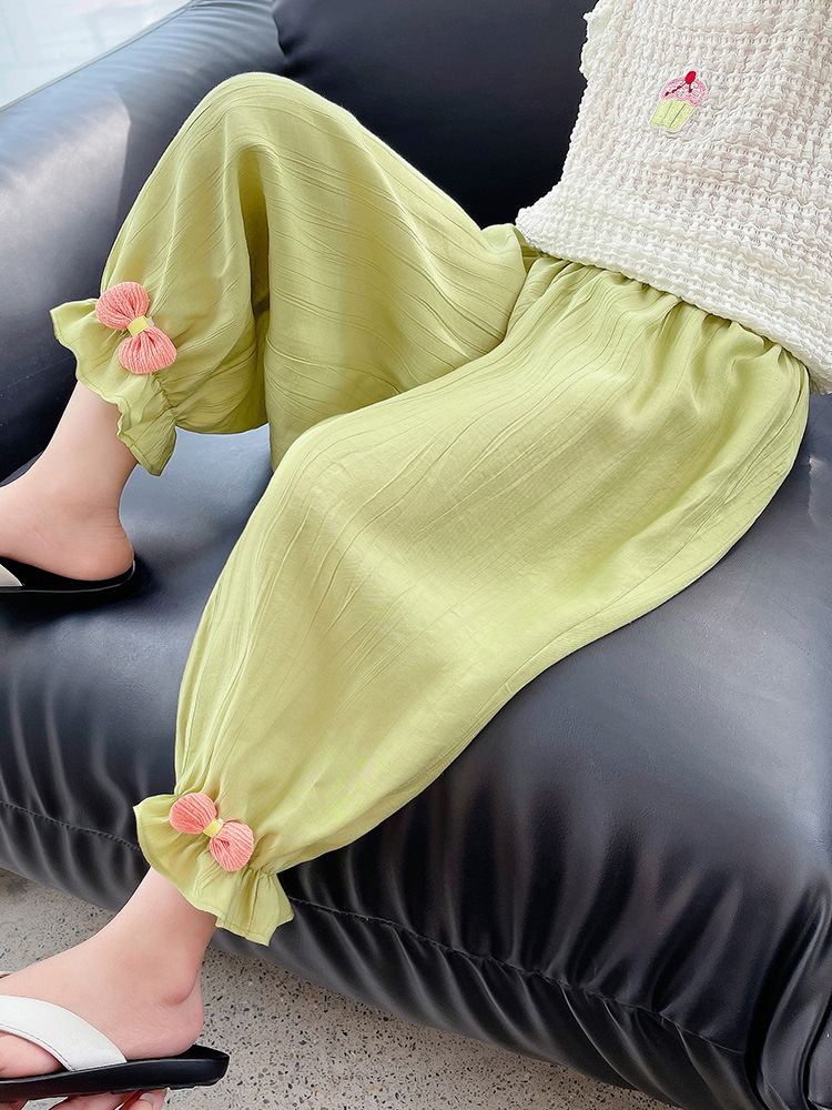 1387# Girls' Mosquito Repellent Pants, Summer 2024 New Style, Trendy Ice Silk, Popular Summer Clothing for Girls and Babies