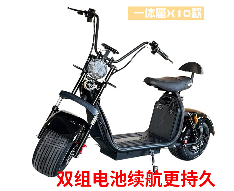 Cross-border dropshipping: Two-wheeled 2000W large Harley-style electric scooter with wide tires, a lithium battery-powered mobility scooter for adults