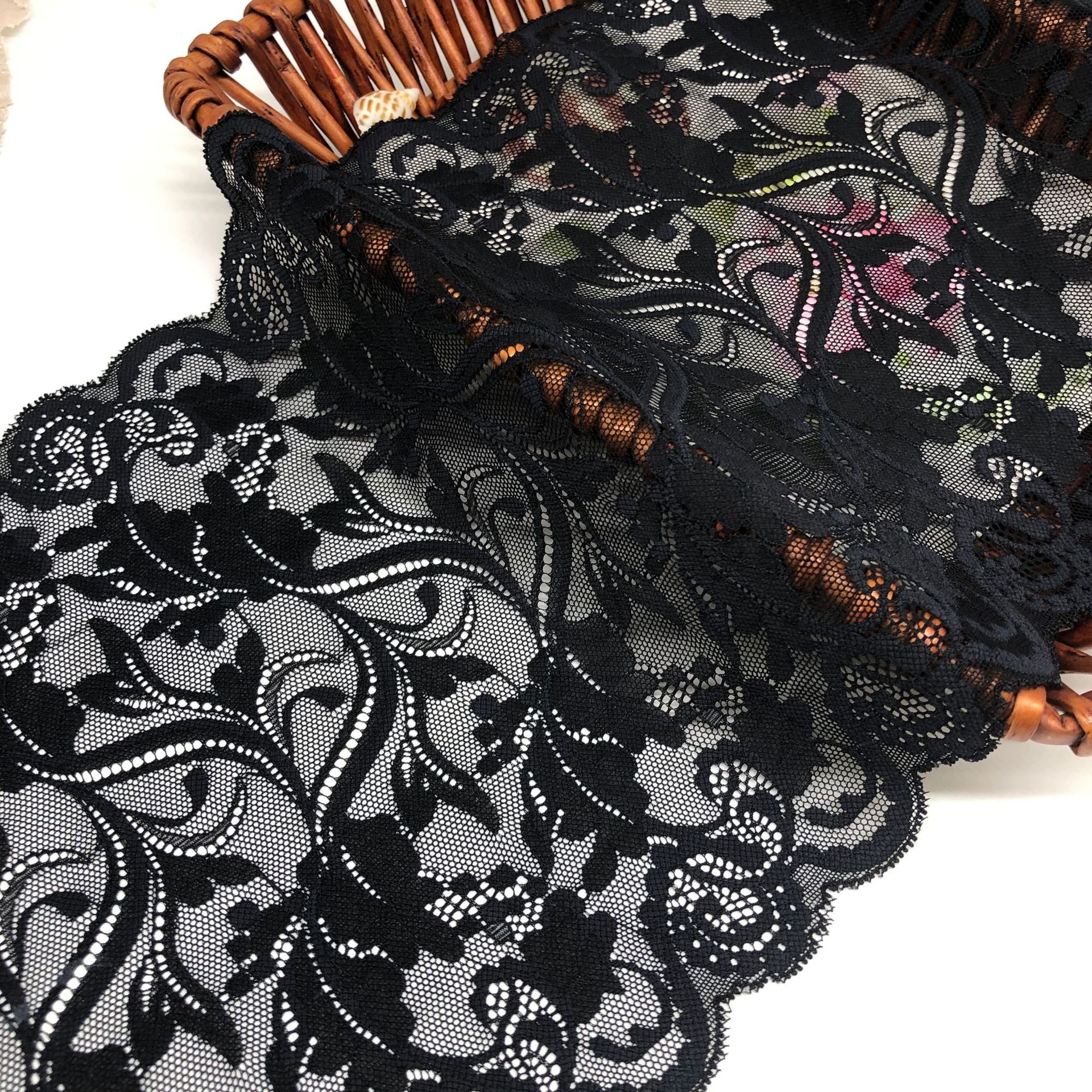 24CM宽 弹力蕾丝大花边 内衣女装针织花边辅料手工花边装饰花