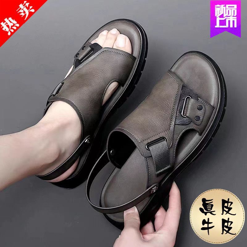 Verano nuevo hombre conducir con suela suave impermeable zapatos de playa cómodos con suela suave sandalias casuales