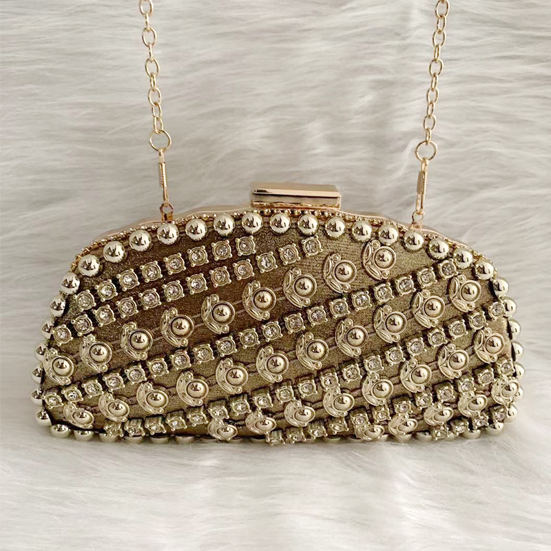 European and American Style Dumpling Dinner Bag Shoulder Crossbody Fashion Dress Bag 2022 New Women's Hand Drilled Bag