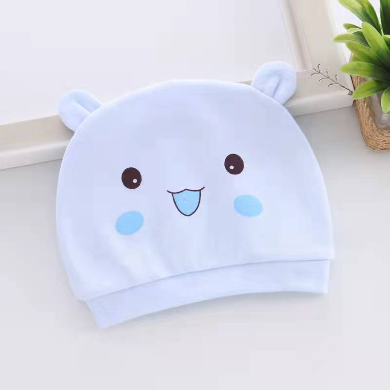0--1 Sombrero de bebé recién nacido primavera y otoño algodón peinado para bebés de dibujos animados para hombres y mujeres cuatro estaciones sombrero de neumáticos a prueba de viento sombrero de puerta de goma