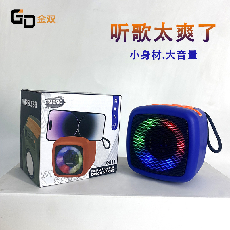 Cross-Border X911 Bluetooth Small Speaker Colorful Light Plug-In Card Wireless Subwoofer Outdoor Home Portable Small Speaker