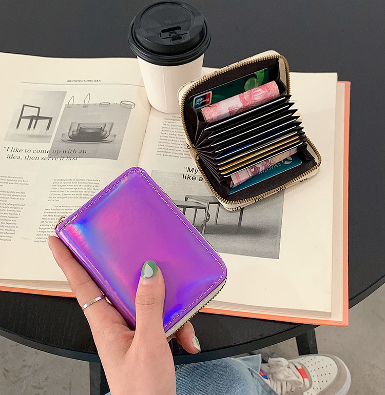 Titular de la tarjeta de gran capacidad Multi-Tarjeta titular de la licencia de conducir hombres y mujeres de plata láser oro integrado exquisito de alta gama pequeño