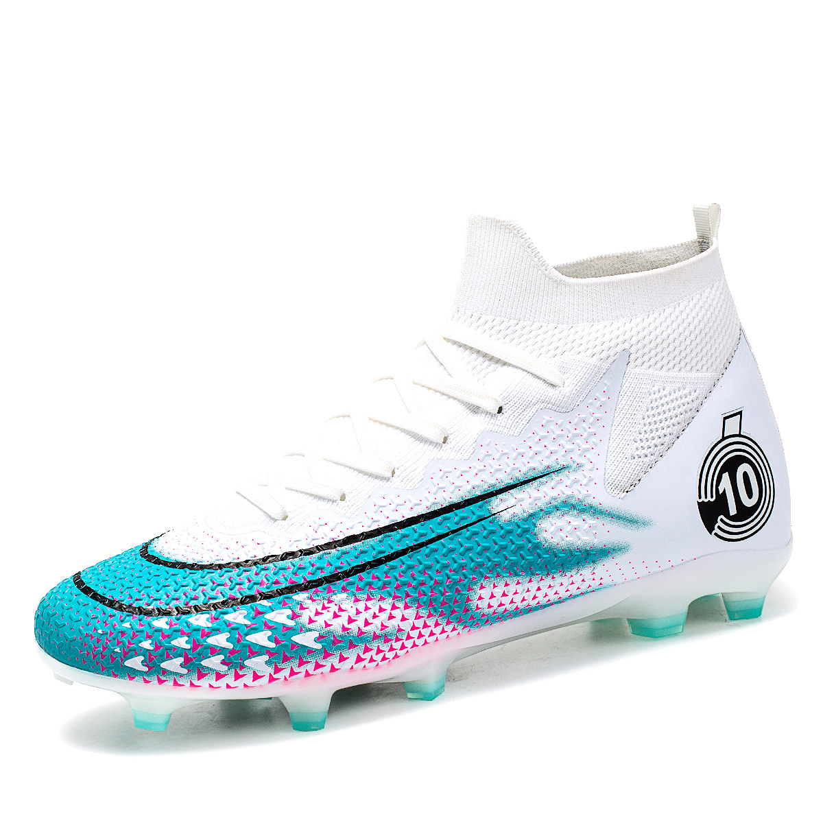 Football for men, high top broken professional competition training shoes, long nails, non slip adult and children's_voghion.com