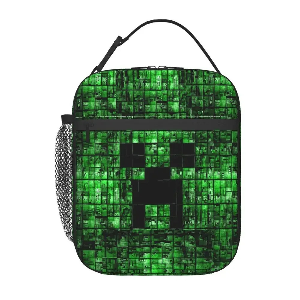 Minecraft Bolso de comida para estudiantes de primaria Minecraft Bolso de hombro portátil para niños Caja de aislamiento Bolsa de almuerzo portátil de campo