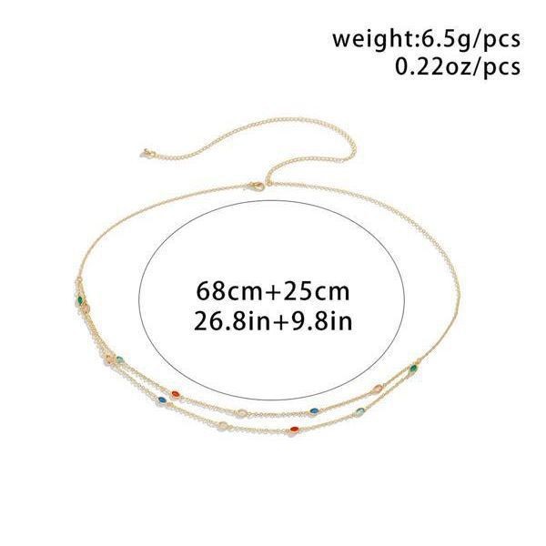 Catena corpo multistrato in cristallo gioielli strass per donna_voghion.com