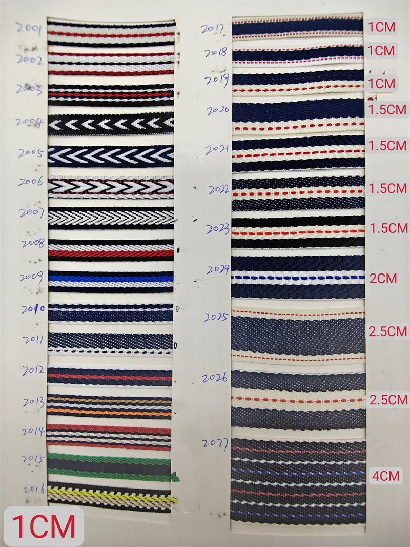 100D banda de banda de poliéster densa tricolor banda de banda de banda de banda lateral ropa bolsa accesorios en stock al por mayor