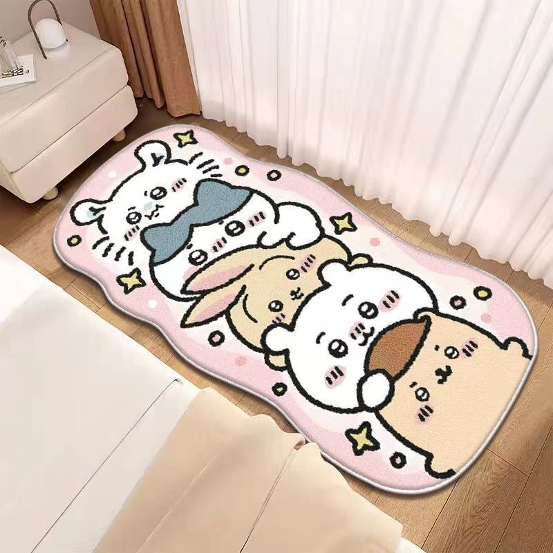 模造カシミヤカーペット、寝室のベッドサイドブランケット、かわいい漫画の厚みのある柔らかいカーペット、リビングルームの汚れにくいお手入れが簡単なコーヒーテーブルブランケット|undefined