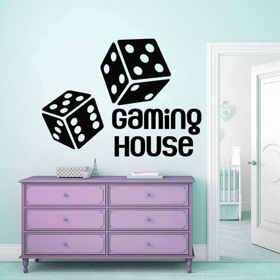 gaming house游戏屋骰子乙烯基贴花 wall decor跨境亚马逊DW12724