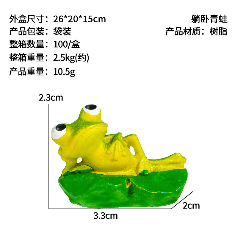 Micro paisaje de musgo Decoración de rana Decoración de acuario Nuevo montaje de bricolaje de hoja de loto Escenario de pecera