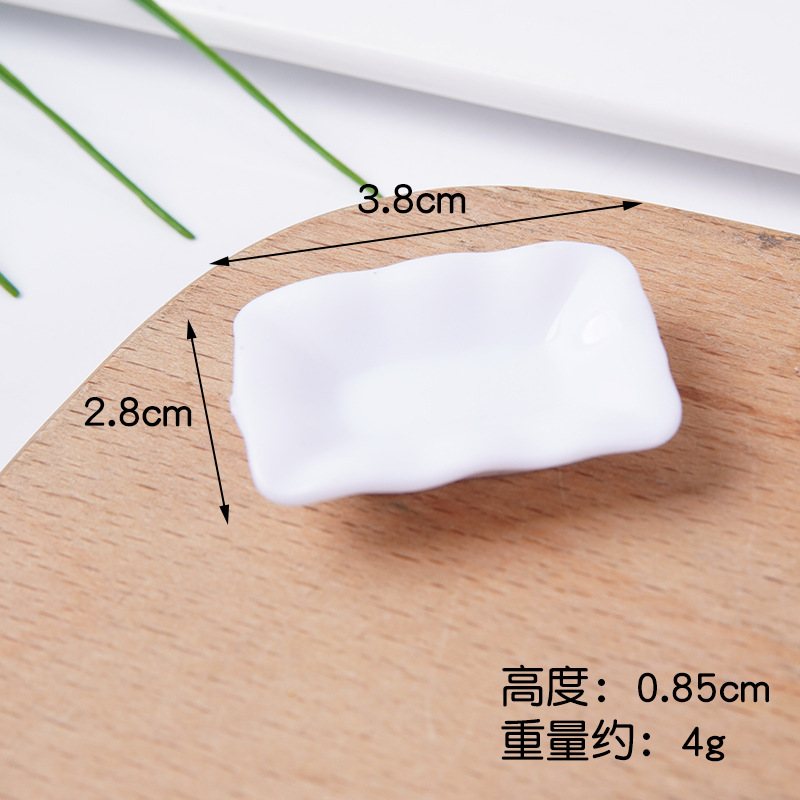 Plato pequeño de plástico blanco simulado para comida, mini plato de comida rápida, plato para bricolaje, juguete de comida, contenedor para pegamento en crema, accesorios.
