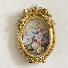 European-style resin photo frame table 6-inch oval resin creative picture frame home background wall decoration