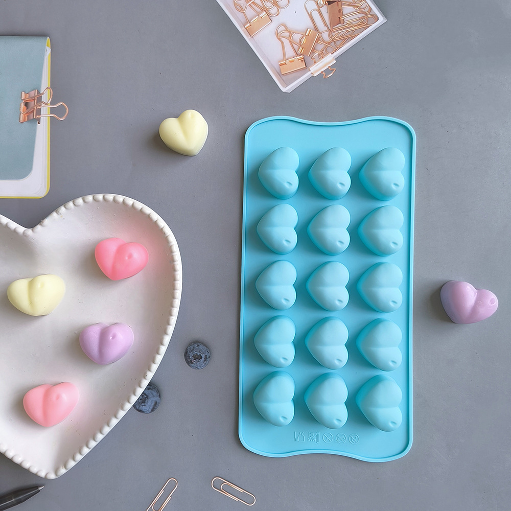 15 gotas de lluvia en forma de corazón 229 molde de silicona dulces pudín DIY pastel decoración herramientas de horneado