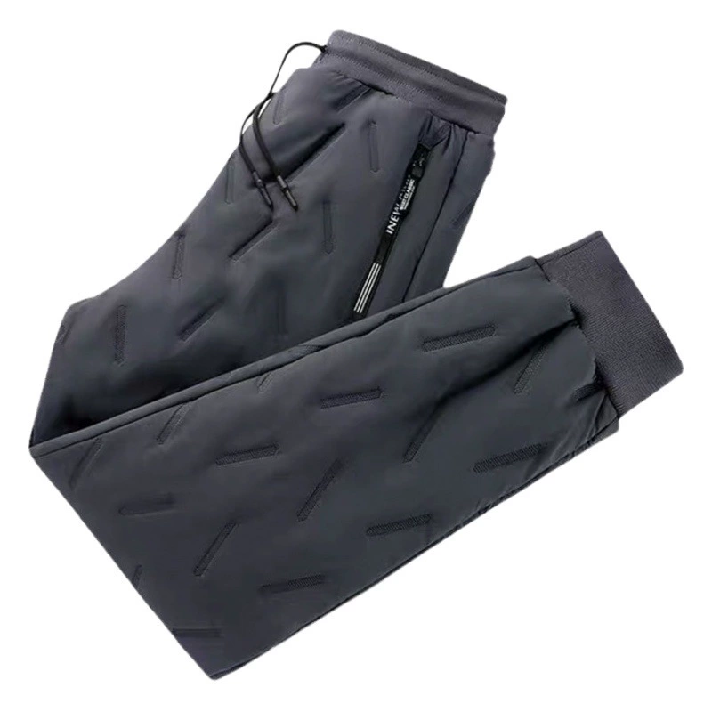 Брюки на пуху ягненка, Мужская зимняя верхняя одежда, утепленные повседневные брюки на флисовой подкладке, мужские зимние ветрозащитные теплые брюки для снега