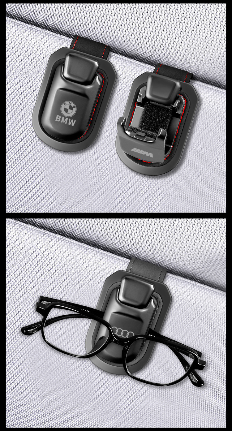 Car Glasses Holder Multi-function Vehicle Sunglasses Holder Car Inner Sun Visor Sunglasses Case Storage Card Holder